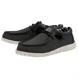 Hey Dude Wally Stretch Black Shoes 7